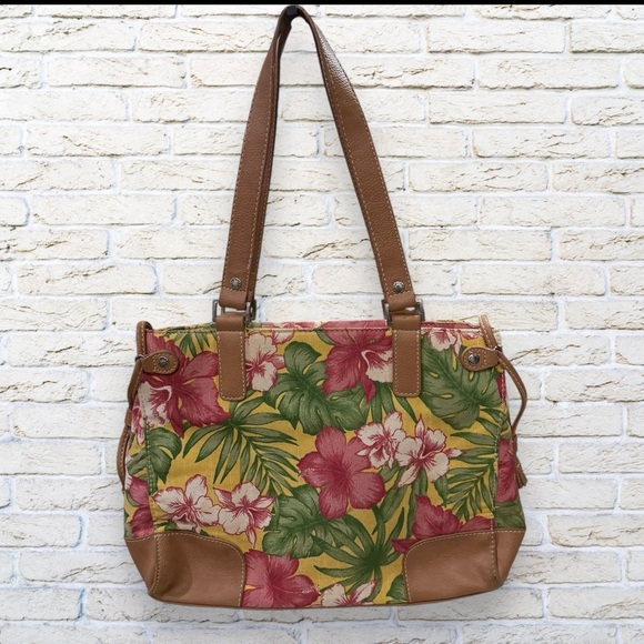 Caribbean Joe Shoulder Handbag Floral Tote Bag - Picture 2 of 8